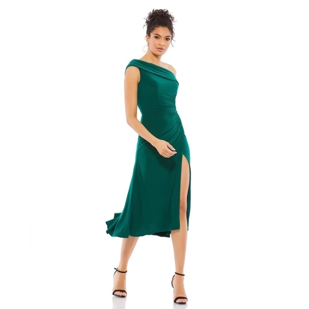 Mac Duggal 26484 NWT RUCHED OFF-THE-SHOULDER MIDI DRESS